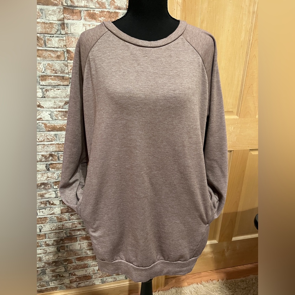 Cherish Women’s Dusty Mauve Comfy Cozy Soft Sweatshirt Pockets Lounge Slouchy L